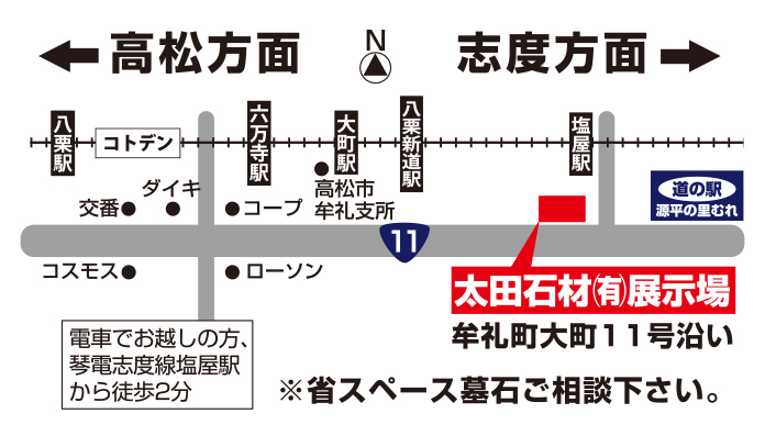 太田石材(有)展示場　地図